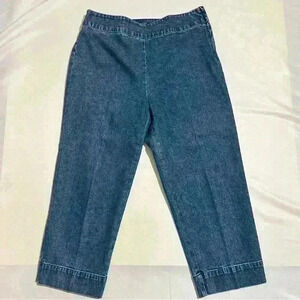 Vintage Ralph Lauren LRL Jeans Co Womens Baggy Stretch Zip Capris Pants 8P